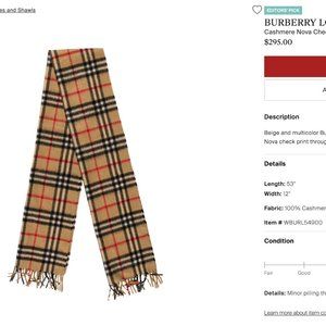 BURBERRY LONDON Cashmere Nova Check Scarf